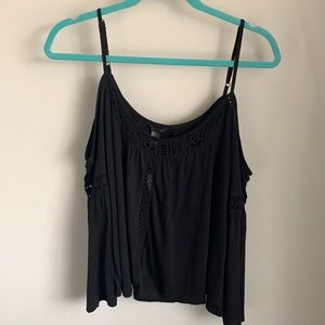 FOREVER 21 NWT Black Knit Top With Open Shoulder, Size Large